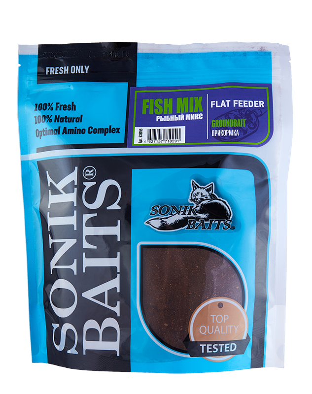 Прикормка Sonik Baits Flat Feeder Fish Mix (Рыбный микс), 750г